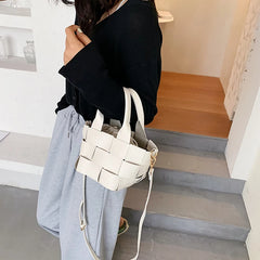 PU Leather Crossbody Bag for Women Solid Color Shoulder Bag Female Handbag