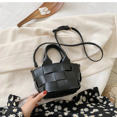 PU Leather Crossbody Bag for Women Solid Color Shoulder Bag Female Handbag