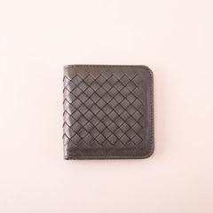 Sheepskin Woven Short Wallet Ultra Thin Soft Men's and Women's Mini Wallet