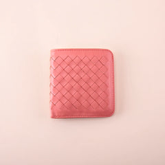 Sheepskin Woven Short Wallet Ultra Thin Soft Men's and Women's Mini Wallet