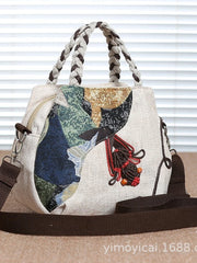 National Style Cotton and Linen Shoulder Bag