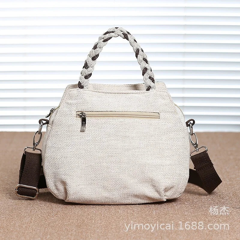 National Style Cotton and Linen Shoulder Bag