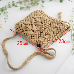 Mini Crossbody Bucket Bag Straw Handbag