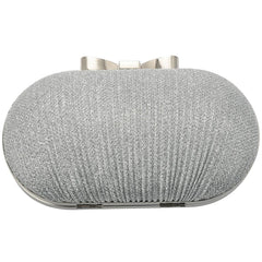 Bridal Beaded Evening Bag Chain Shoulder Handbag Clutch (Silver)