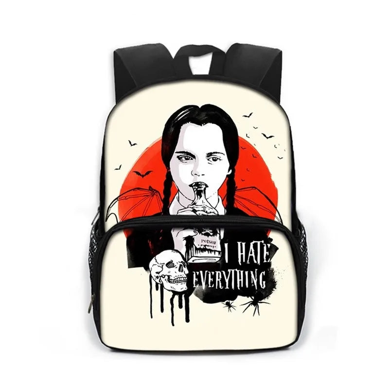 Wednesday Addams & Enid School Bags Gothic Girls Nevermore Academy Backpack