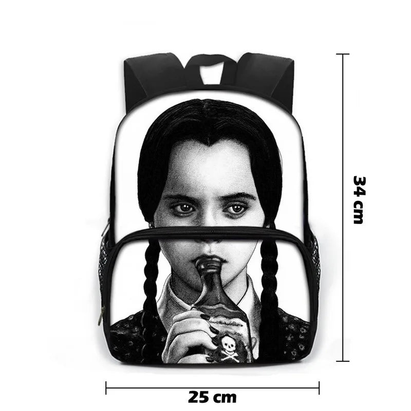 Wednesday Addams & Enid School Bags Gothic Girls Nevermore Academy Backpack