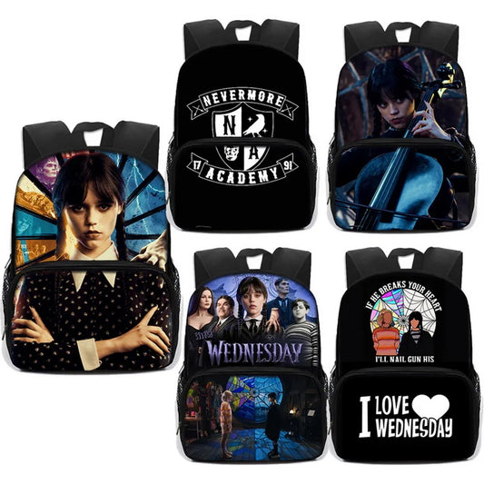 Nevermore Academy Kids Backpack Gothic Girls School Bag