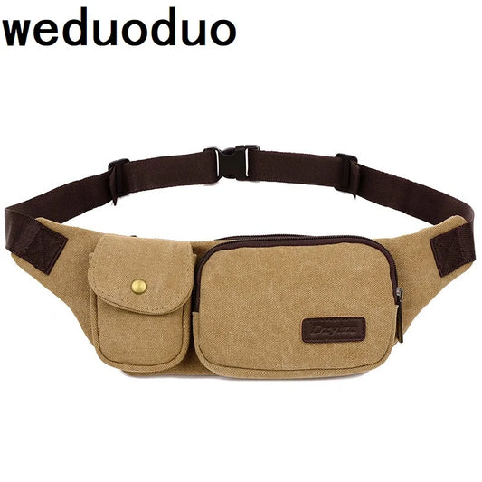 Canvas Waist Pack Casual Bum Hip Bag Belt Phone Bag Case High Fanny Pack Travel