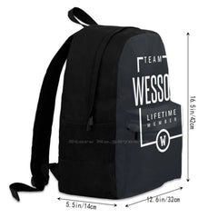 Wesson Personalized Name Birthday Gift 3D Print Backpack Casual Bag