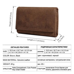 Western Leather Three Folder Car Key Bag