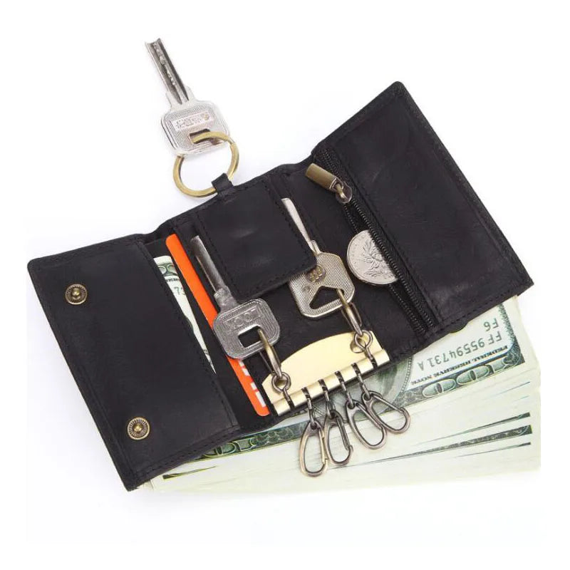 Western Leather Three Folder Car Key Bag