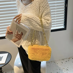 Western Style Plush Chain Women's Bag Autumn And Winter Shoulder Bags