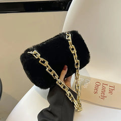 Western Style Plush Chain Women's Bag Autumn And Winter Shoulder Bags