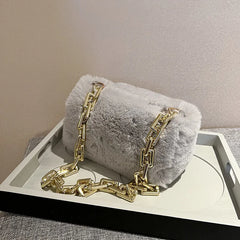 Western Style Plush Chain Women's Bag Autumn And Winter Shoulder Bags