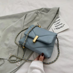 Diamond Lattice Chain Messenger Bag Soft PU Leather Handbag Women Shoulder Totes