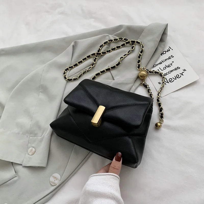 Diamond Lattice Chain Messenger Bag Soft PU Leather Handbag Women Shoulder Totes