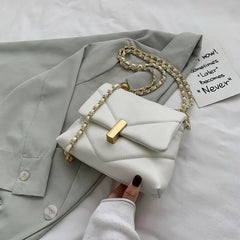 Diamond Lattice Chain Messenger Bag Soft PU Leather Handbag Women Shoulder Totes