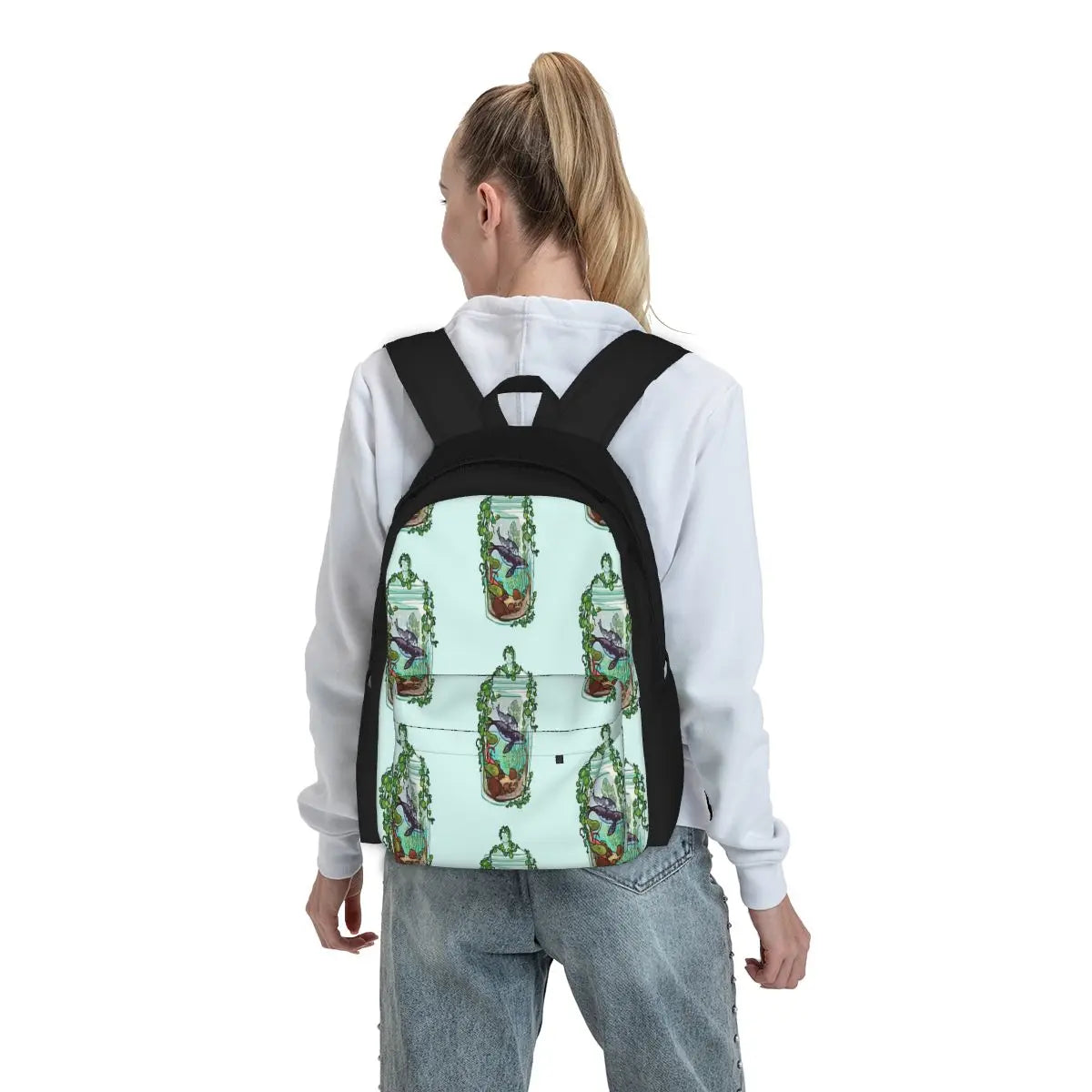 Whale Plant Terrarium Backpack for Men, Women, and Kids