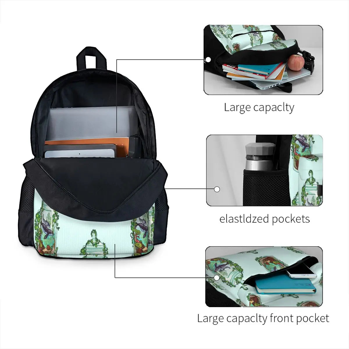 Whale Plant Terrarium Backpack for Men, Women, and Kids