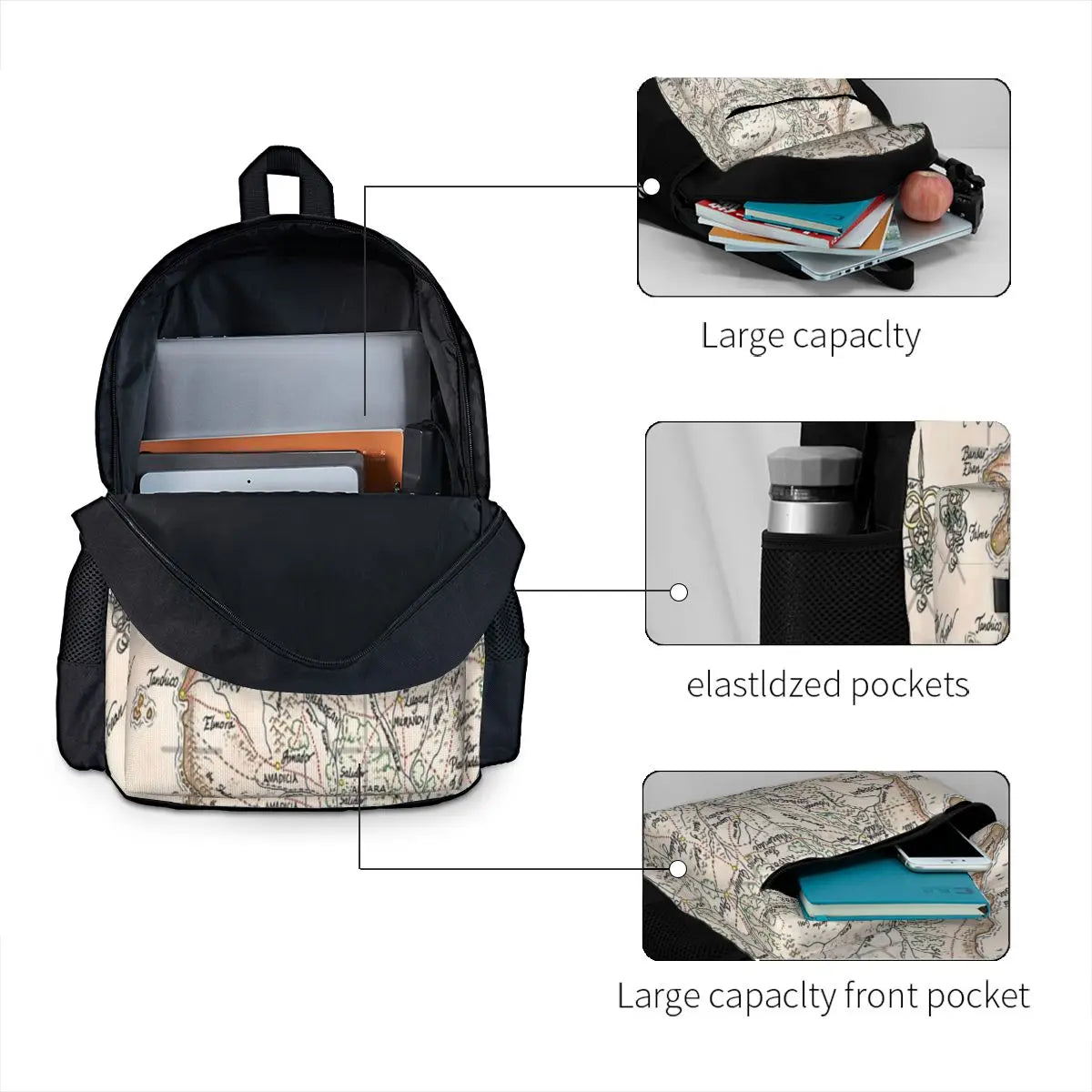 Wheel Of Time Map 1 Backpacks Men's Backpacks Bags