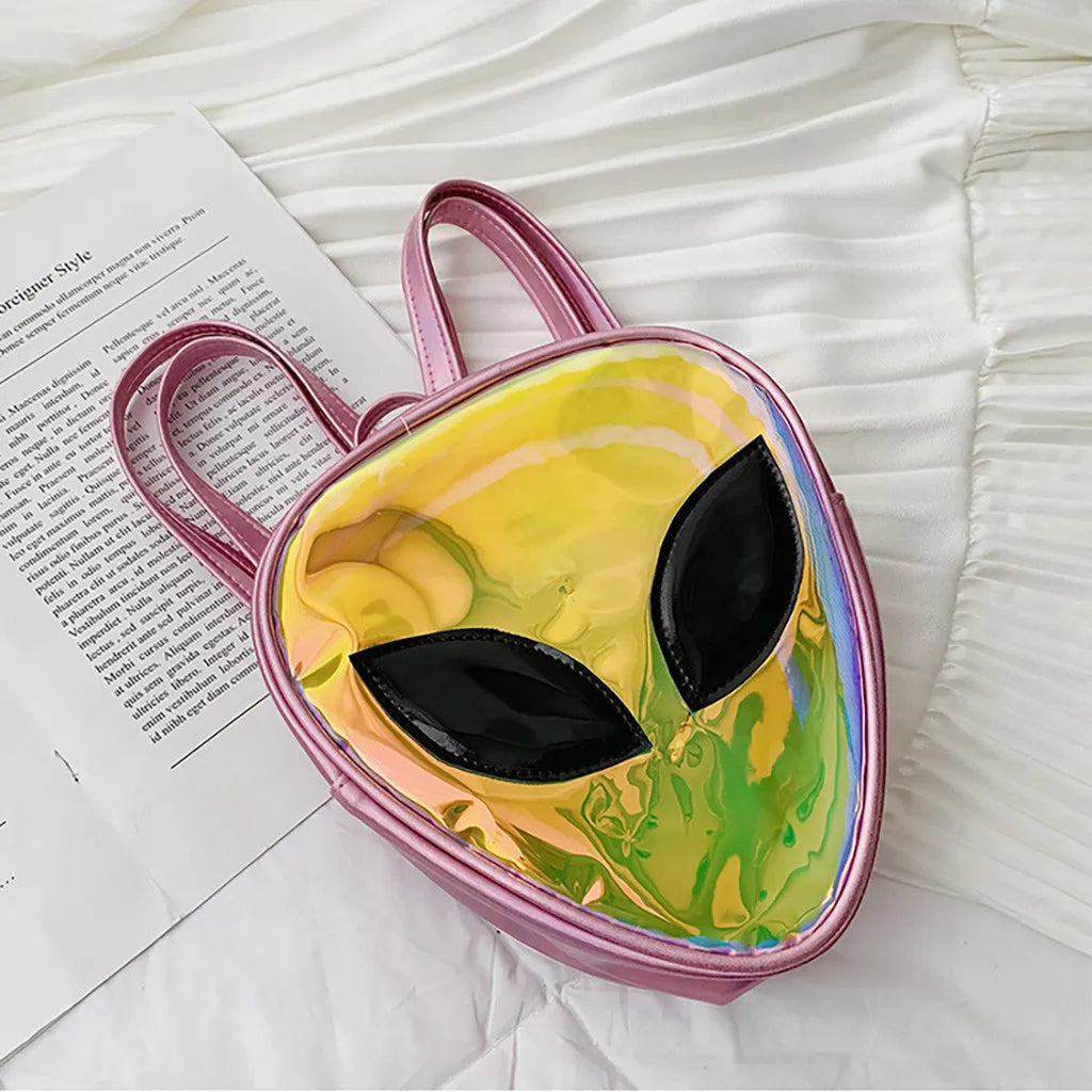 Transparent Jelly Alien Backpack with Pockets
