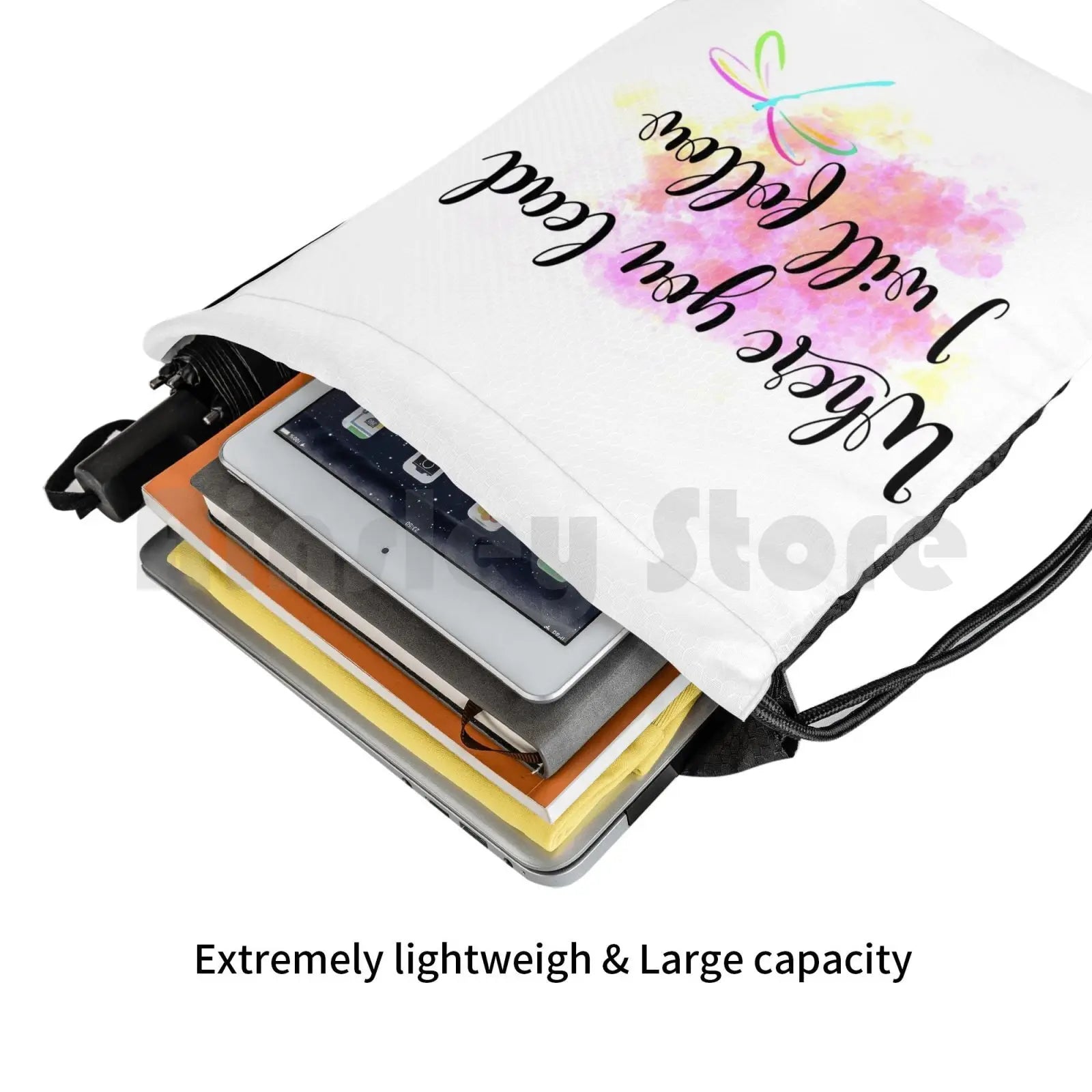 Where You Lead I Will Follow Backpack Drawstring Bag