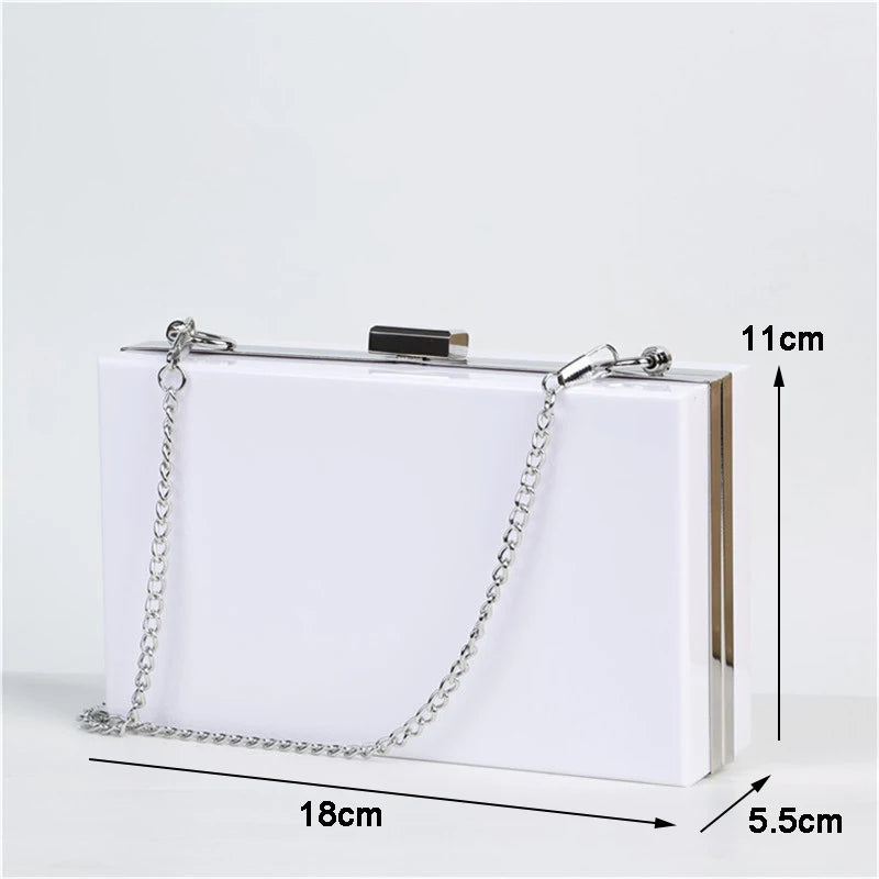 Acrylic Chain Evening Clutche for Women Party Shoulder Bags