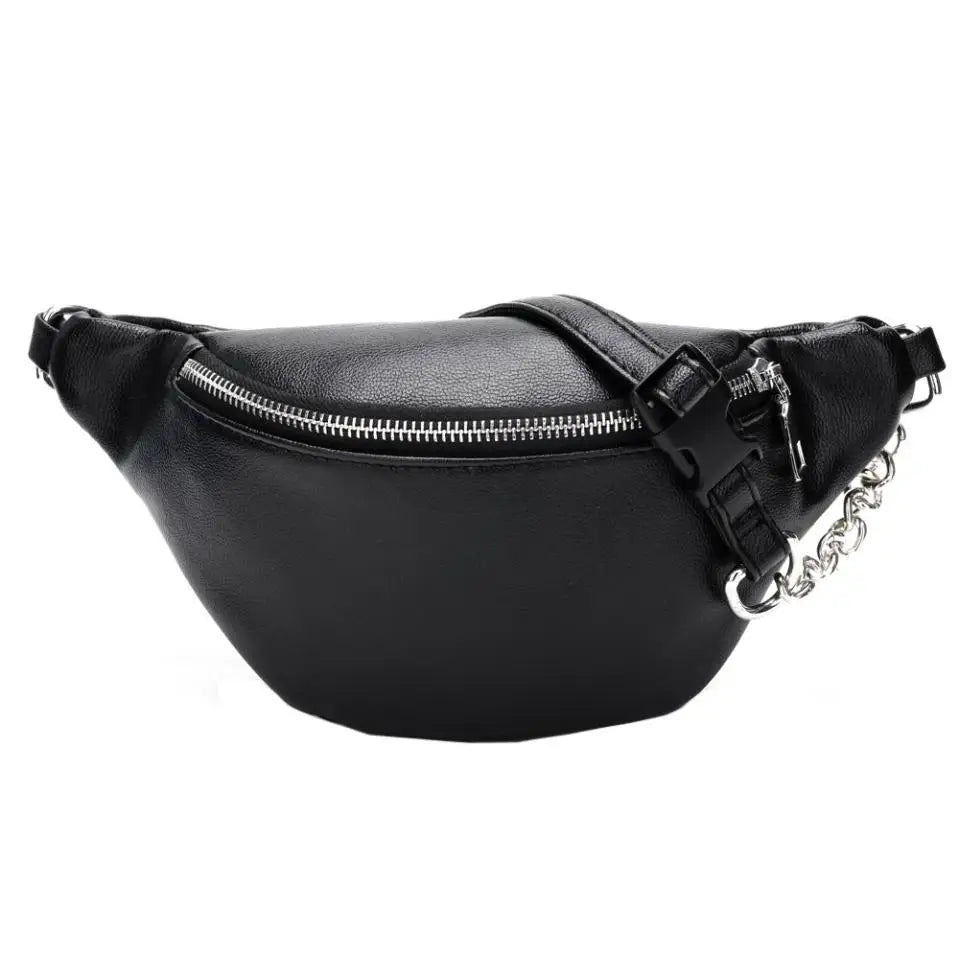 Leather Chain Waist Bag Chest Bag Fanny Pack Shoulder Mini