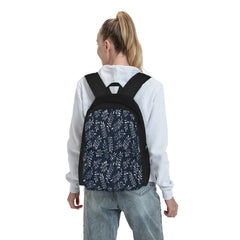 Leaves On Navy Backpack - School Bag for Men and Women