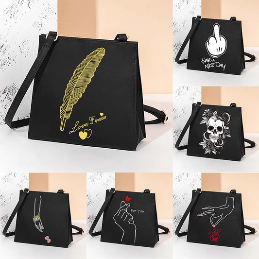 Small Square Bag Women Tote Shoulder Casual Messenger Portable Cosmetic Bag
