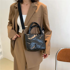 Quilted Small Messenger Handbags Women Shoulder Bags Winter Purse