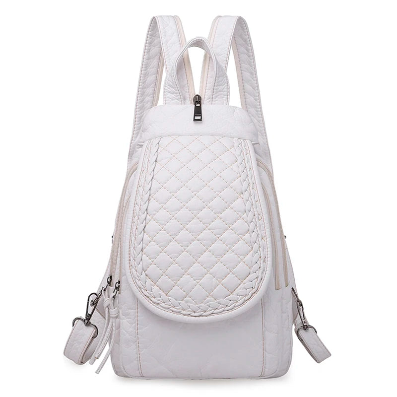 Women Leather Backpack School Bags Travel Rucksacks