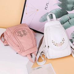 Women Leather Backpack School Bags Travel Rucksacks