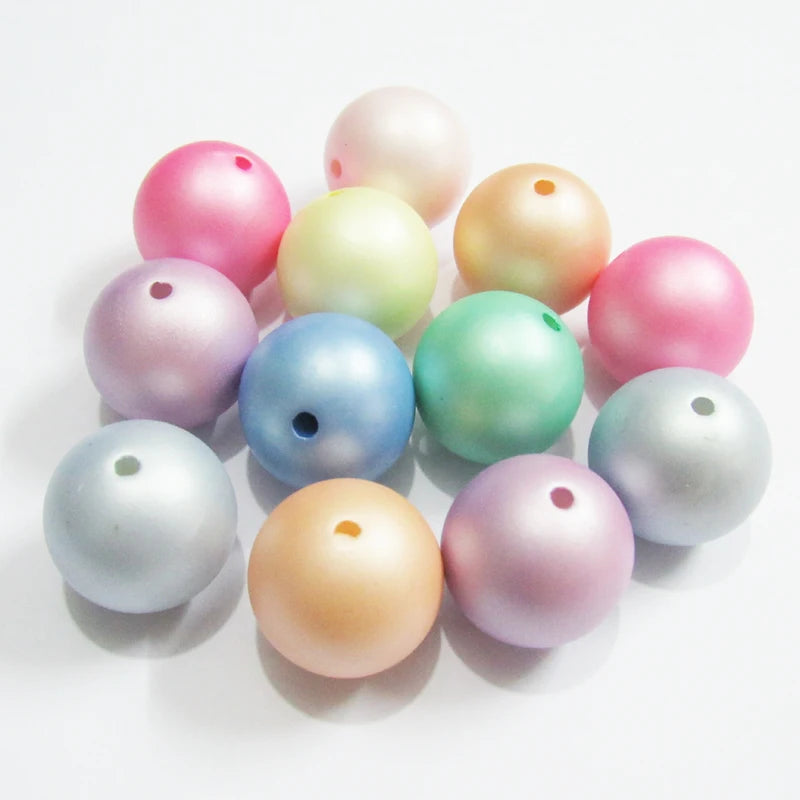 Pastel Acrylic Matt Pearl Beads 100pcs/bag for Chunky Necklace