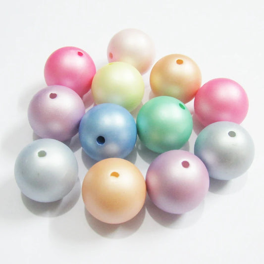 Pastel Acrylic Matt Pearl Beads 100pcs/bag for Chunky Necklace