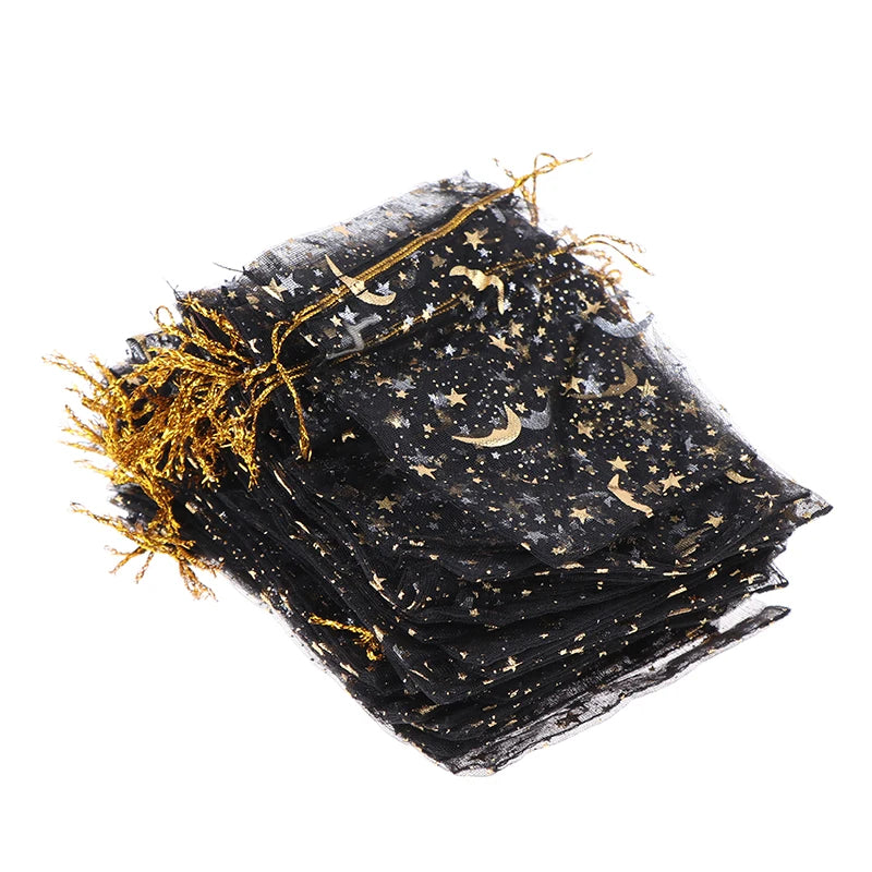 50pcs 10x12cm Drawstring Organza Bags for Jewelry and Candy