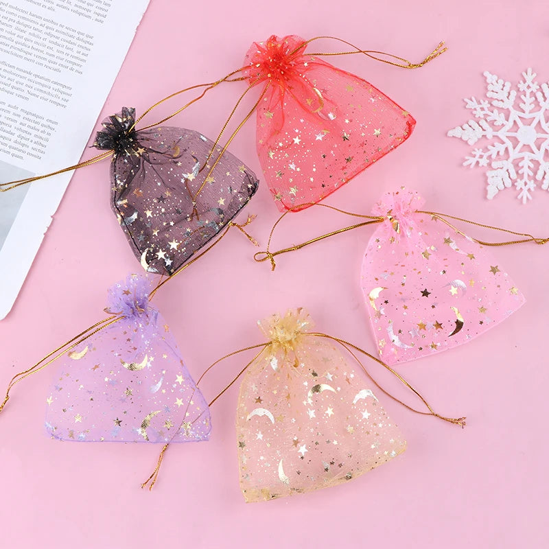 50pcs 10x12cm Drawstring Organza Bags for Jewelry and Candy