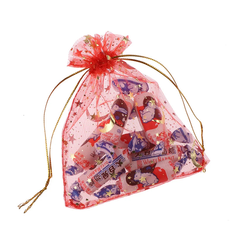 50pcs 10x12cm Drawstring Organza Bags for Jewelry and Candy