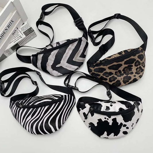Leopard Crossbody Bag Waterproof Waist Bag Handbag for Women