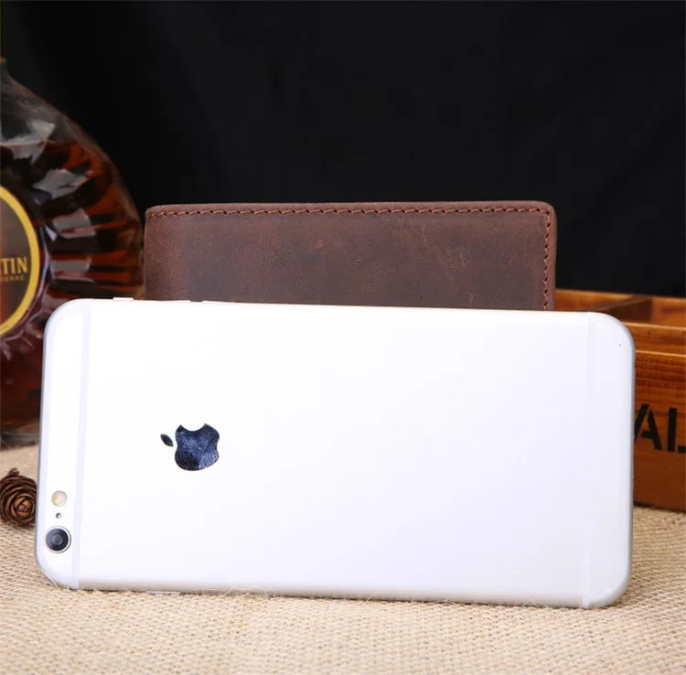 Business Short Wallet Full-Grain Leather Men's Wallet