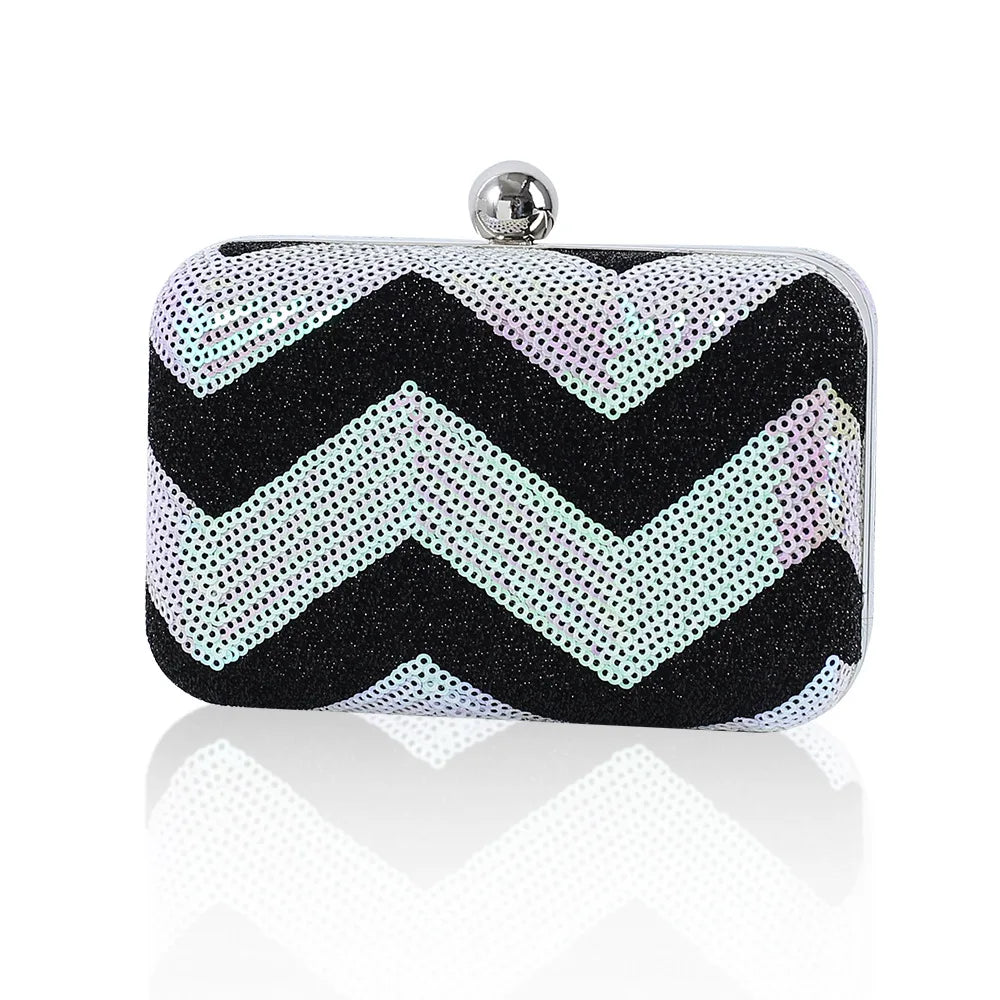 Sequins Crossbody Bag Green Strap Wallet Purse Evening Clutch