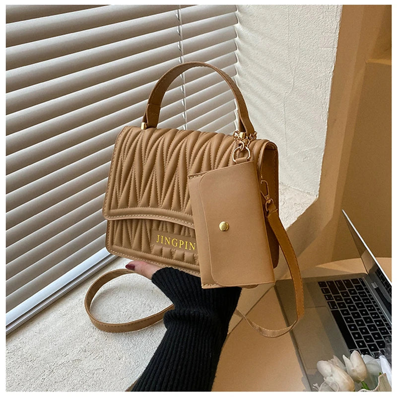 Women's Shoulder Bag Set - 2PCS Totes & Purse