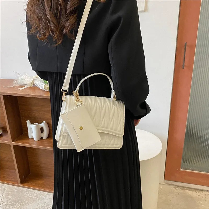 Women's Shoulder Bag Set - 2PCS Totes & Purse