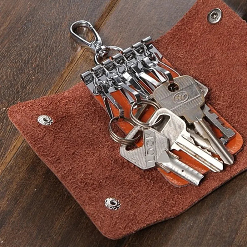 Leather Key Wallet Holder Case Organizer Car Keychain Wallet Bag