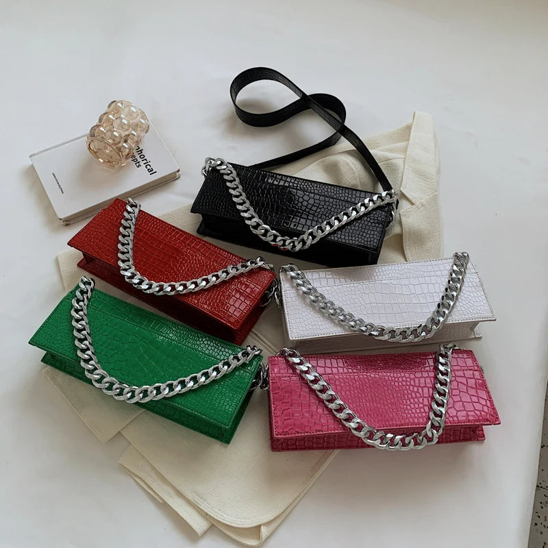 Stone Pattern Leather Crossbody Bag for Women