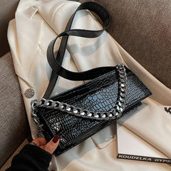 Stone Pattern Leather Crossbody Bag for Women