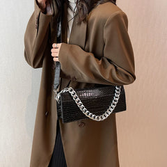 Stone Pattern Leather Crossbody Bag for Women