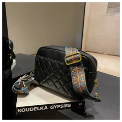 Solid Color Wide Strap Crossbody Bag for Women
