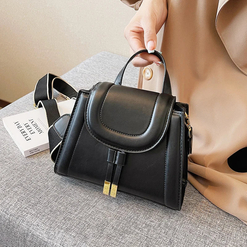 Wide Strap Crossbody Bag Women Handbag Purse Small Square Shoulder Bag Tote