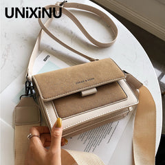 Wide Strap Flap Women's Bag Female Shoulder Bag Ladies Crossbody Bags Purse